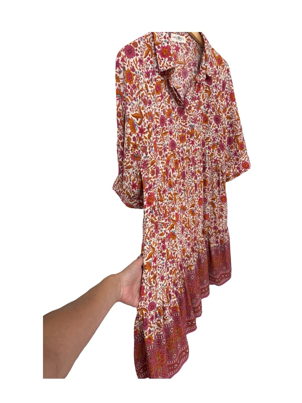 NATURAL LIFE | Becca Short Dress in Pink Floral, Size Large - Picture 6 of 12